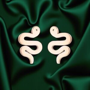 Rose Gold Snake Stud Earrings